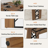 ELECWISH Dining Table for 6-8 People, 71 Inch Wood Rectangular Farmhouse Kitchen Table, Large Industrial Dinner Table with Strong Metal Frame for Dining Room, Outside ELECWISH