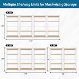 PrimeZone 28" W x 12" D x 59" H Closet Storage Shelves - 5 Tier White Metal Connector Shelving, Adjustable Heavy Duty Garage Shelves, Utility Rack Organizer Shelf for Kitchen Pantry Closet, 2 PCS PrimeZone