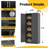 SteeLoong Metal Kitchen Storage Cabinet,71”Pantry Cabinet with Doors and 4 Adjustable Shelves,Tall Black Cabinet for Pantry, Laundry Room,Living Room,Dinning Room SteeLoong