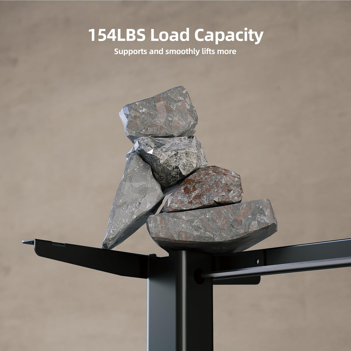 Claiks Standing Desk Frame, Electric Stand Up Desk Legs Frame Workstation Up to 63",T-Shaped Adjustable Standing Computer Desk for Home and Office, (Black Frame only) Claiks