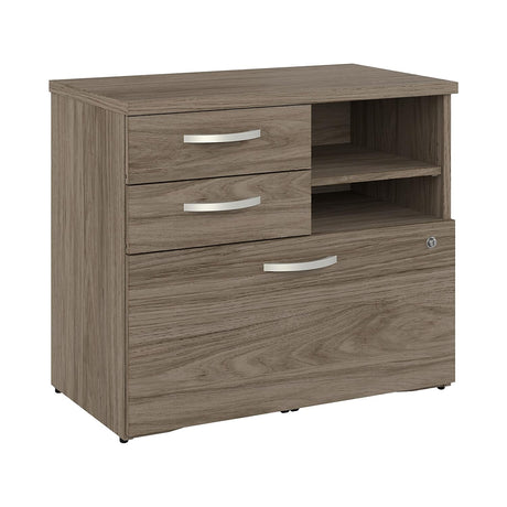 Bush Business Furniture Studio C Office Storage Cabinet with Drawers and Shelves, Modern Hickory (SCF130MHSU) Bush Business Furniture