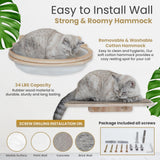 FLUFFYPUFF Cat Wall Shelves & Furniture Set (9 Pieces)-Durable Rubber Wood & Non-Slip Carpet, Includes Washable Hammock, Shelf, Climbing Scratcher, Ladder, Wall Steps, and Sisal Steps for Large Cats FLUFFYPUFF