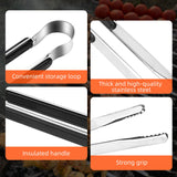 4 Pack Premium Stainless Steel Kitchen Tongs, Serving Tongs for Cooking, XEVOM Metal Food Tongs with Non-Slip Grip, Heat Resistant Grill Tongs 10 inch XEVOM