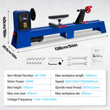 Benchtop Wood Lathe, 14" x 40", Power Wood Turning Lathe 400W, 4 Speed 1040/1480/2130/2980RPM, Benchtop Wood Lathe for High Speed Sanding and Polishing of Finished Work TROPOW