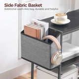 MAHANCRIS Printer Stand with Storage Bag, 3-Tier Mobile Under Desk Printer Cart with Wheels, Wooden Rolling Printer Table, Organizer Shelf for Study, Office, Living Room, Black PTHB2201 MAHANCRIS