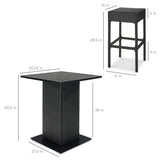 Best Choice Products 5-Piece Outdoor Wicker Bar Table Set for Patio, Poolside, Backyard w/Built-in Bottle Opener, Hidden Storage Shelf, Metal Tabletop, 4 Stools - Black Best Choice Products