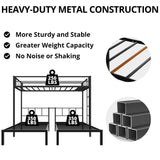 Metal Triple Bunk Bed, Detachable Triple Bunkbed for 3 with Guardrails & Ladder, Twin Over Twin & Twin Bunk Bed Can Be Separated into 3 Twin Beds for Teens, Adults, No Box Spring Needed, Easy Assembly LLS