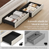 Belffin Queen Size Bed Frame with 2 Storage Drawers, Upholstered Bed Frame with Adjustable Diamond Headboard, Velvet Modern Platform Bed Frame, No Box Spring Needed, Easy to Assemble, Beige Belffin