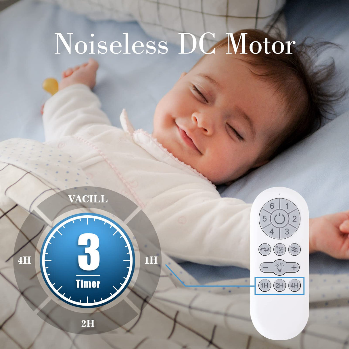 VACILL 52 inch Wood Ceiling Fan with Light and Remote,Noiseless DC Motor,6 Speed Levels,LED Dimmable,Dark Brown Wood Blade VACILL