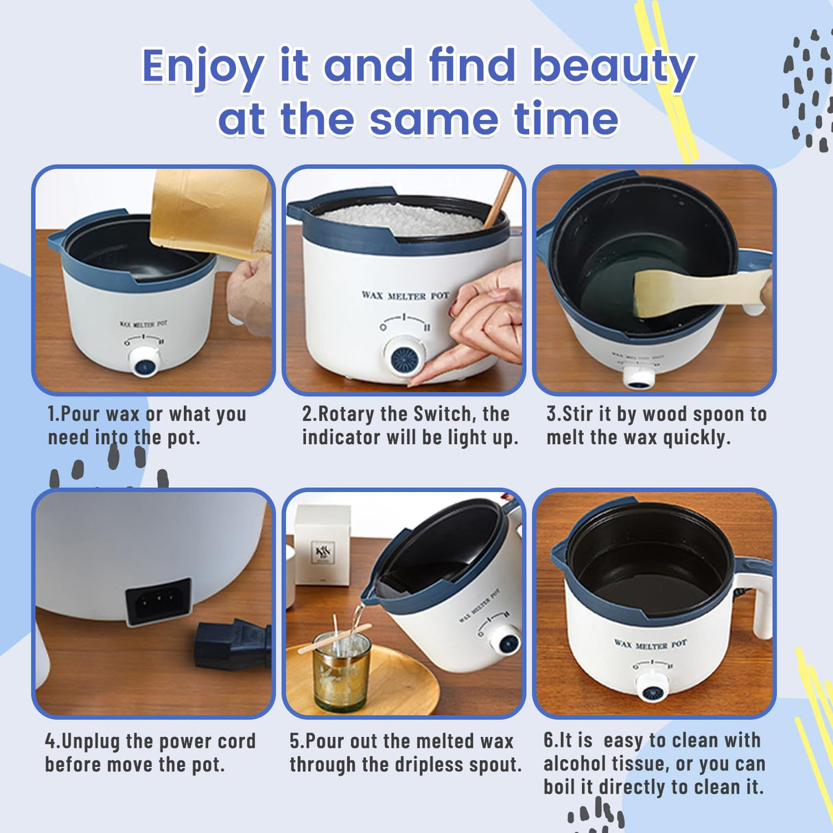 Candle Making Starter Kit for Adults, Soy Candle Maker Set with Wax Melter, Premium Wax Melts Pot Kit to Make Your own Candles KQU