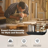 HNEBC 24" Compact Gun Shelf with Hidden Compartment, Floating Wall Mount Gun Rack for Living Room Decor, Solid Wood Concealed Furniture for Secure Gun Storage (Black) HNEBC