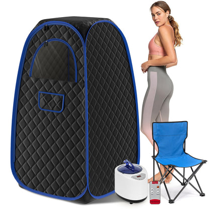 X-Vcak Foldable Steam Sauna, Portable Sauna for Home, Sauna Tent Sauna Box with 2.6L Steamer, Remote Control, Folding Chair, 9 Levels