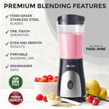 Mueller Heavy-Duty Smootie Blender, Personal Blender for Shakes and Smoothies with a 15 Oz Travel Cup and Lid, Juices, Baby Food, Portable Blender & Food Processor, Light Grey Mueller