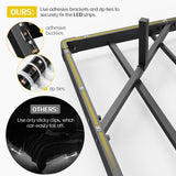 Queen Size Floating Bed Frame with USB Charging Station and LED Lights, Modern Metal Platform Bed Frame with Mattress Slide Stopper, Noise Free No Box Spring Needed and Easy Assembly Liians