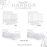 Dream On Me Harbor 4-in-1 Convertible Mini Crib in White, Greenguard Gold Certified Dream On Me