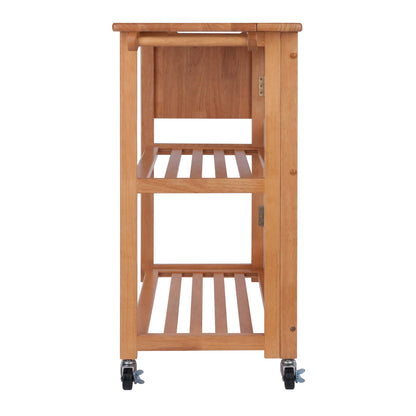 Winsome Radley Kitchen Cart, Light Oak - WoodArtSupply