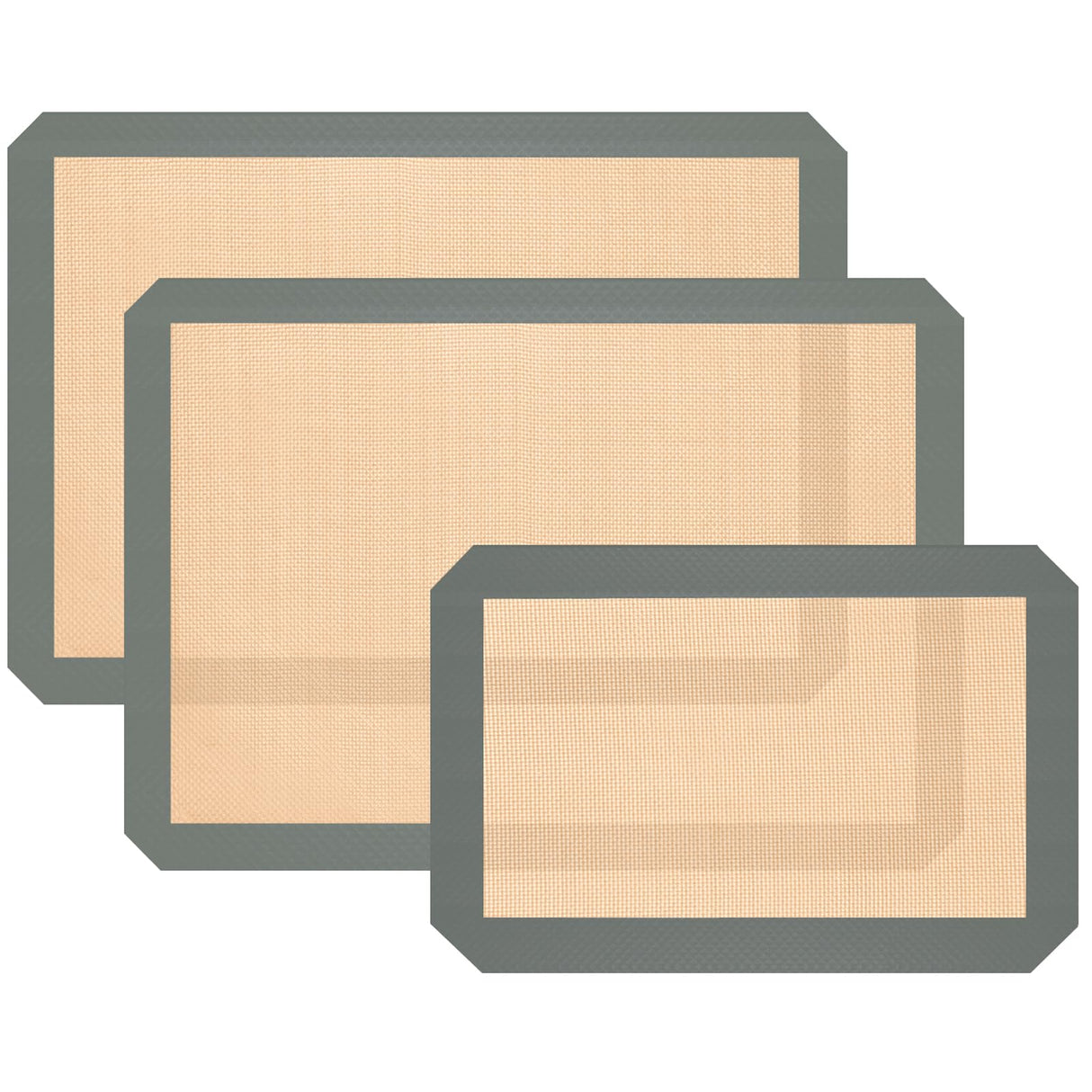 Silicone Baking Mat, 3 Pack Reusable Baking Mat, Non-Stick, Food Safe Silicone Mats for Baking, Oven Baking Sheet for Making Cookies, Macaroons, Bread Koolstuffs