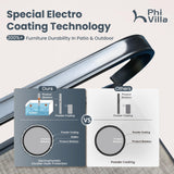 PHI VILLA 7 Piece Patio Dining Set for 6, 1 Large Metal Table and 6 Outdoor Dining Chairs with High Back and Padded Textilene, Outdoor Furniture Set for Garden, Yard PHI VILLA