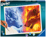 Ravensburger Fire & Ice Paint by Numbers Kit for Adults - 23549 - Painting Arts and Crafts for Ages 14 and Up Ravensburger