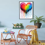 PUAGEMTI Rainbow Heart Diamond Painting Kits for Adults, Rainbow Pride Diamond Painting, Full Drill Crystal Rhinestone Craft Kits Home Wall Decor 12x16 inch PUAGEMTI