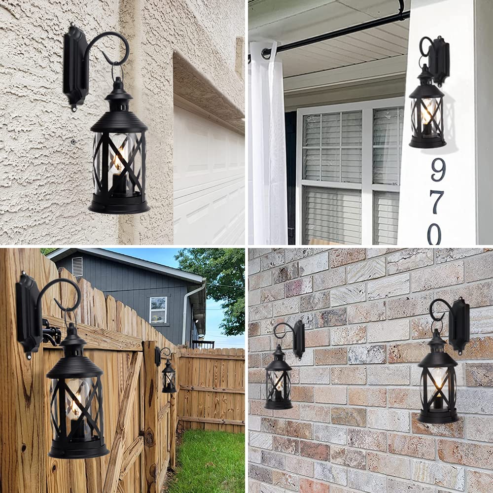 TRIROCKS Battery Powered Metal Lamp 10'' Tall Decorative Cordless Table Lamps LED Edison Lights Hanging Lamps with Metal Hook for Home Decor Patio Garden Wedding Parties Indoor Outdoor(Black) TRIROCKS