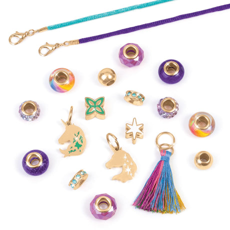 Make It Real: Unicorn Academy: Enchanted Charms Bracelet Kit - 20pc DIY Jewelry Craft, Make 2 Charm & Bead Bracelets, Netflix Series, Girls & Kids 8+ Make It Real