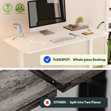 FLEXISPOT EN1 Large Electric Stand Up Desk 60 x 24 inch Whole-Piece Desktop Ergonomic Memory Controller Height Adjustable Standing Desk (White Frame FLEXISPOT