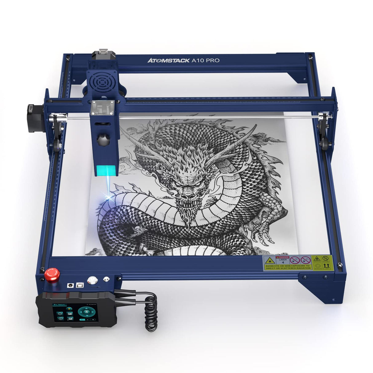 ATOMSTACK A10 Pro Laser Engraver, 10000mW Optical Power Compressed Spot Laser Engraving Machine and Laser Cutter for Wood Metal with Terminal Panel for Offline Engraving, 410x400mm Engraving Area ATOMSTACK