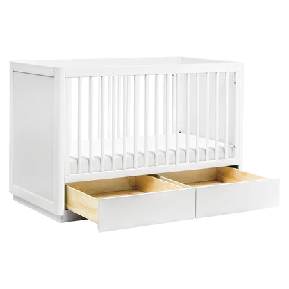 Babyletto Bento 3-in-1 Convertible Storage Crib with Toddler Bed Conversion Kit in White, Undercrib Storage Drawers, Greenguard Gold Certified