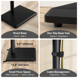 TVON Floor TV Stand with Mount for Most 32-60 Inch Flat/Curved TVs up to 88 lbs, Height Adjustable TV Mount Stand with Wood Base, Swivel TV Stand for Bedroom, Corner & Living Room, Max VESA 400x400mm TVON