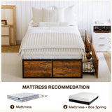 GAZHOME Twin Bed Frame with 2 XL Storage Drawers, Metal Platform Bed Frame with Footboard, 9 Strong Metal Slat Support/No Box Spring Needed/Easy Assembly/Space Saving Wood GAZHOME