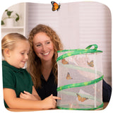 Insect Lore Raise and Release Butterfly Garden Kit – Caterpillar Habitat with redeemable Voucher – STEM-accredited Live Butterfly Growing Kit for Kids, Classrooms, and Homeschool Learning Insect Lore