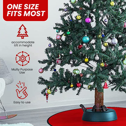 Top Treasures Christmas Tree Stand With Water Reservoir and Fast Clamp - Fits 6ft Tree with 5" Diameter - Equipped with a Water Level Indicator