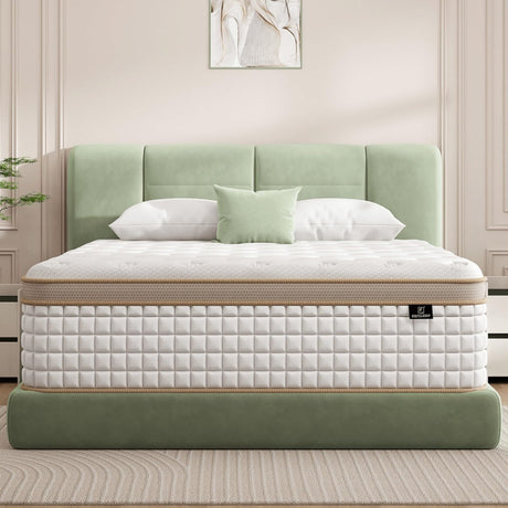 Firm King Mattress, [Enhanced] 12 Inch King Size Hybrid Mattress in a Box With Gel Memory Foam & Independent Pocket Springs, Pressure Relief, Strong Edge Support, 365-Night Trial, CertiPUR-US EEN EEN SLEEP