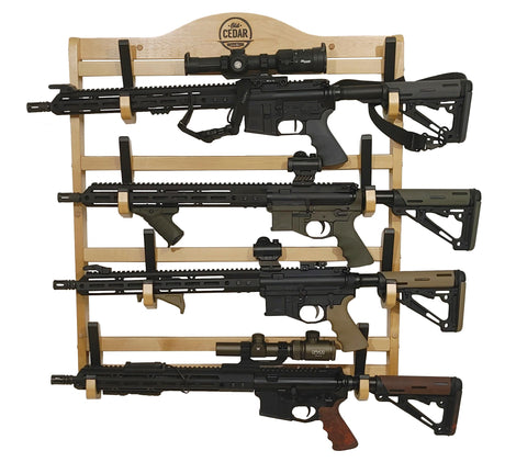 Old Cedar Outfitters Hardwood Wall-Mounted Gun Rack; Adjustable for Long Guns and Long Pistols Old Cedar Outfitters