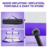 FBSPORT 20ft Inflatable Air Gymnastics Mat Training Mats 4 inches Thickness Gymnastics Tracks for Home Use/Training/Cheerleading/Yoga/Water with Pump FBSPORT