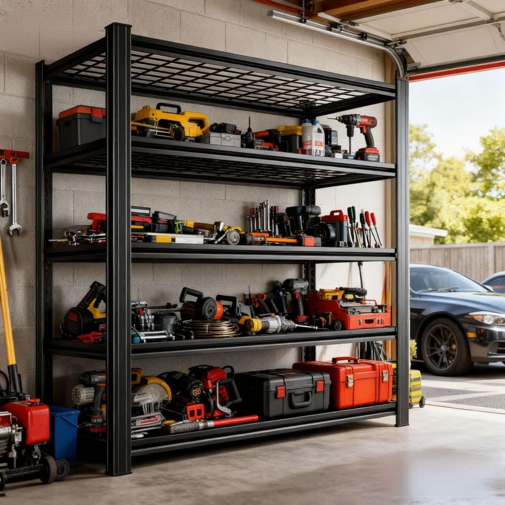 Notmise Garage Shelving Units and Storage, Heavy Duty Storage Shelves Adjustable Tall Shelf Steel Shelving for Industrial, Warehouse, Basement (Wire 72” H x 35.43” W x 15.75” D) Notmise