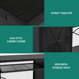 YITAHOME Fish Tank Stand with Power Outlets & LED Light, 55-75 Gallon Metal Aquarium Stand with Cabinet for Fish Tank Accessories Storage for Turtle Tank, Reptile Terrarium, 860LBS Capacity, Black YITAHOME