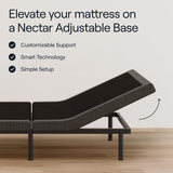 Nectar King Adjustable Base & 12” Mattress (New Version) - Head & Foot Incline - Medium Firm Memory Foam - Cooling Top Layer - 3 Massage Settings - 365-Night Mattress Trial & Forever Warranty Nectar