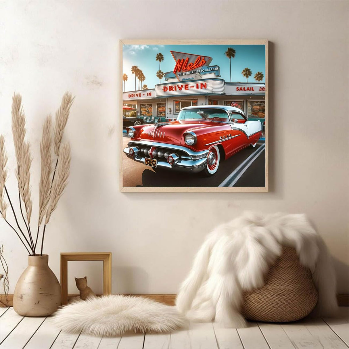 KTHOFCY 5D DIY Diamond Painting Kits for Adults, Classic Amertcan Muscle car Full Drill Embroidery Cross Stitch Crystal Rhinestone Paintings Pictures Arts Wall Decor Painting Dots Kits 11.8X11.8 inch KTHOFCY