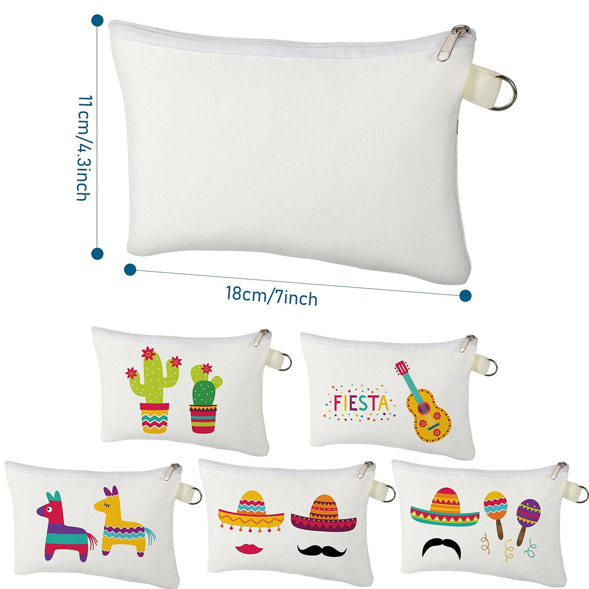 Weewooday Sublimation Blanks Cosmetic Bags Multipurpose DIY Heat Transfer Makeup Bags Toiletry Pouch Iron on Transfer Zipper Canvas Pencil Bag for Multi-functional School Travel DIY Craft (12 Pieces) Weewooday