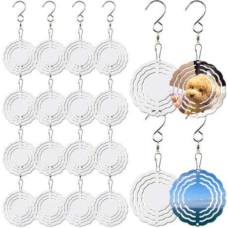 20 Pcs Sublimation Wind Spinner Blanks 3 Inch Bulk Aluminum Metal Ornaments Sublimation Blanks Products Heat Transfer Outdoor Garden Christmas Trees Decoration Sublimation Blank Wind Spinners LaiHiulaan