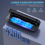 Portable-Printer with phone holder, Thermal-Wireless-Bluetooth-Mini Inkless-Printer for Travel Support 8.5" X 11" US Letter&Legal A4&A5 Thermal Paper, Compatible with Android and iOS Phone&Laptop GUTHERREN