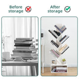 Yoobure Tree Bookshelf - 6 Shelf Retro Floor Standing Bookcase, Tall Wood Book Storage Rack for CDs/Movies/Books, Utility Book Organizer Shelves for Bedroom, Living Room, Home Office, White Yoobure