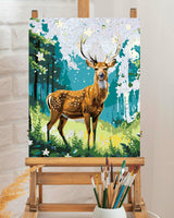 TOCARE Deer Paint by Numbers Kit for Adults,Starry Night Deer Adult Paint by Numbers Canvas,Adults' Paint-by-Number Kits for Animals Lovers 16x20inch (Without Framed) TOCARE