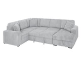LUSPAZ 122 Inch Convertible U-Shape Sectional Sofa for Living room, Apartment and Restaurant, 6 Seater Rabbit Plush Fabric Large Sleeper Couch with USB Ports, Comfy Upholstered and Storage Chaise,Grey LUSPAZ