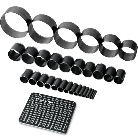 YKSPLUSK Leather Circle Cutter Tool Set, 31 Pieces Circle Punch Tools 1-25mm 30 35 40 45 50 55mm, High Carbon Steel Round Leather Cutting Dies - Hole Punch Tool Kit for DIY Crafts YKSPLUSK