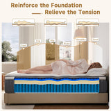 SNFPNE 10 Inch Queen Size Hybrid Mattress with Gel Memory Foam and Individual Pocketed Coils for Motion Isolation & Edge Support, Medium Firmness for Pressure Relief, CertiPUR-US Certified,in a Box SNFPNE