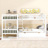 L-Shaped Quad Bunk Bed, Four Bunk Bed Twin Over Twin with Angle Ladder,Wooden Corner 4 Bed Bunk Bed Compatible with, Teens, Adults, No Box Spring Needed (Twin, Grey) Bedroom Bed Frame,(White,Quad Bu SDRNKA