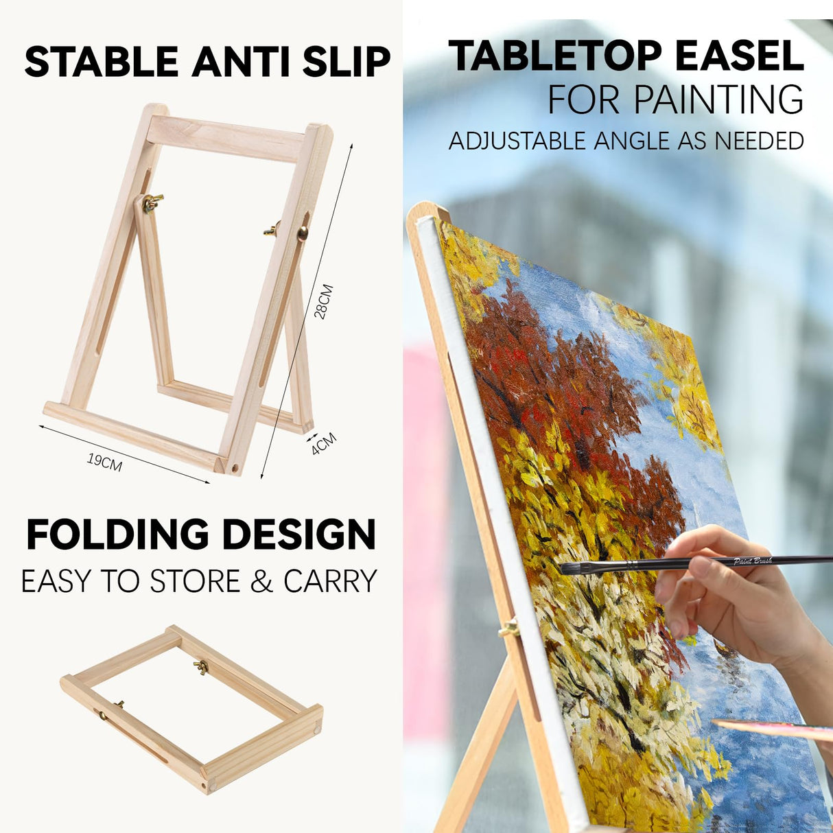 koseibal Acrylic Paint Set for Adults & Kids - 37PCS Painting Supplies Kit with 18 Colors Acrylic Paint, 8 Paint Brushes,6 Canvas Panels, Wooden Easel,Palette, Painting Pad, Cleaning Cup, Cloth koseibal